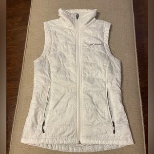 Columbia White Quilted Packable Puffer Vest